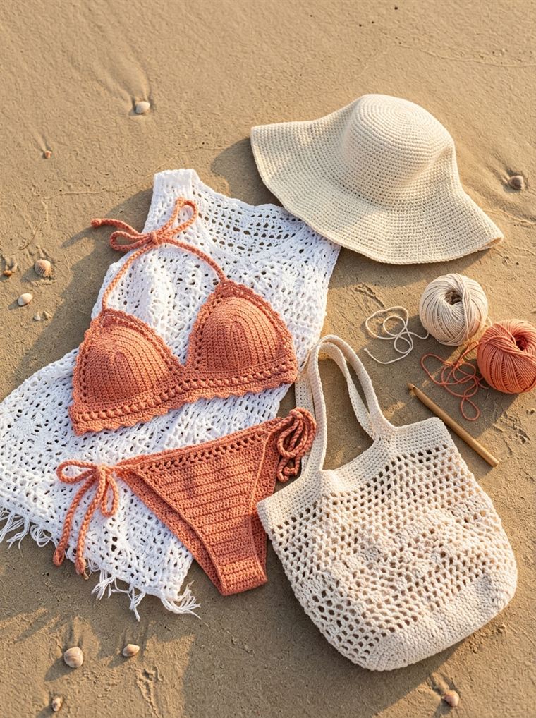 Prendas de playa tejidas a crochet